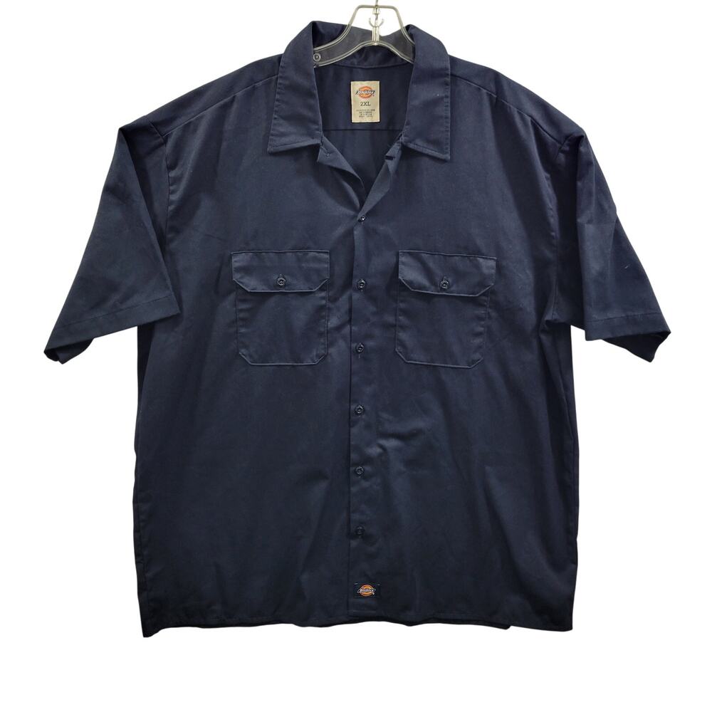 Dickies Blue Button Front 2 Pocket Men's Shirt Size 2XL 11025-1035